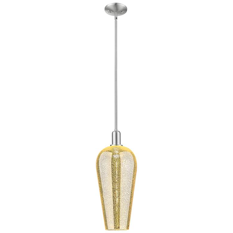 Image 1 Downtown Chelsea 8"W Satin Nickel Mini Pendant w/ Mercury Shade