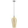 1_Downtown Chelsea 8"W Satin Nickel Mini Pendant w/ Mercury Shade