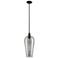 Downtown Chelsea 8"W Stem Black Mini Pendant w/ Light Smoke Shade