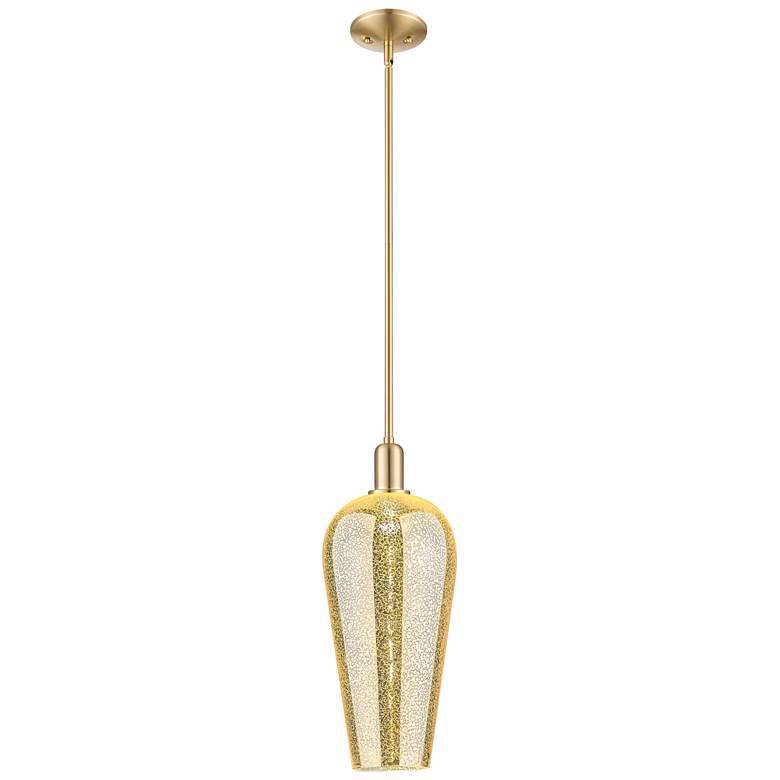 Image 1 Downtown Chelsea 8"W Stem Bronze Mini Pendant w/ Mercury Shade