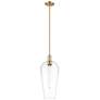 1_Downtown Chelsea 8"W Stem Champagne Bronze Mini Pendant w/ Clear Shade