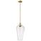 Downtown Chelsea 8"W Stem Champagne Bronze Mini Pendant w/ Seedy Shade