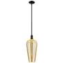 1_Downtown Chelsea 8"W Stem Matte Black Mini Pendant w/ Mercury Shade