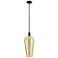 Downtown Chelsea 8"W Stem Matte Black Mini Pendant w/ Mercury Shade