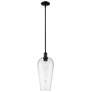 1_Downtown Chelsea 8"W Stem Matte Black Mini Pendant w/ Seedy Shade