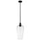 Downtown Chelsea 8"W Stem Matte Black Mini Pendant w/ Seedy Shade