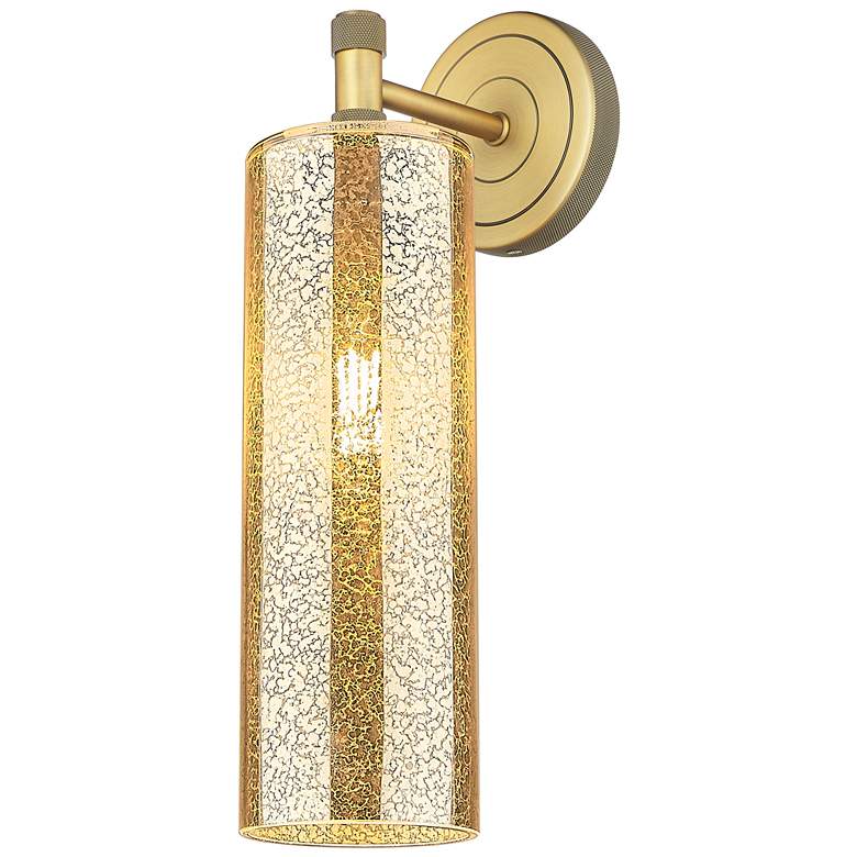 Image 1 Downtown Crown Point 16 "H Brushed Brass Wall Sconce w/ Mercury Shade