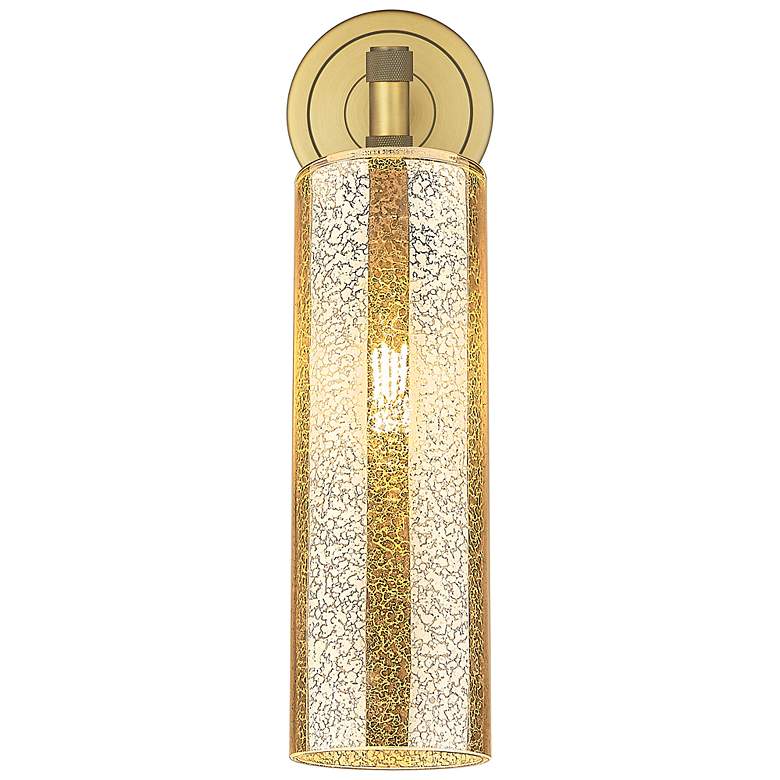 Image 2 Downtown Crown Point 16 "H Brushed Brass Wall Sconce w/ Mercury Shade more views