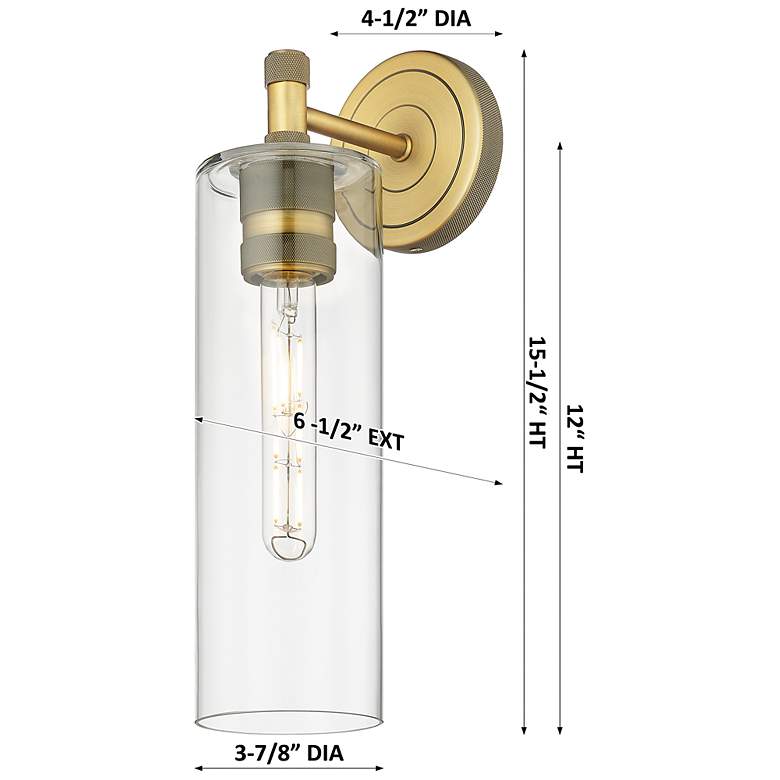 Image 3 Downtown Crown Point 16 "H Brushed Brass Wall Sconce w/ Mercury Shade more views