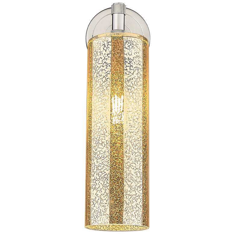 Image 2 Downtown Crown Point 16 "H Satin Nickel Wall Sconce w/ Mercury Shade more views