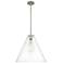 Downtown Crown Point 16"W Berkshire Satin Nickel Pendant w/ Clear Shade