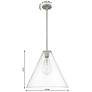 2_Downtown Crown Point 16"W Berkshire Satin Nickel Pendant w/ Clear Shade more views