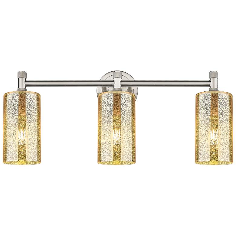 Image 1 Downtown Crown Point 24"W Satin Nickel Vanity Light w/ Mercury Shade