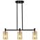 Downtown Crown Point 31"W 3 Light Black Island Light w/ Mercury Shade