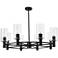 Downtown Crown Point 32"W 8 Light Stem Black Chandelier w/ Clear Shade