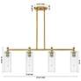2_Downtown Crown Point 44"W 4 Light Brass Island Light w/ Mercury Shade more views