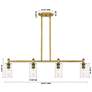 2_Downtown Crown Point 44"W Satin Nickel Island Light w/ Mercury Shade more views