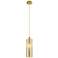 Downtown Crown Point 5"W Cord Brushed Brass Pendant w/ Mercury Shade