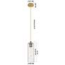 2_Downtown Crown Point 5"W Cord Brushed Brass Pendant w/ Mercury Shade more views