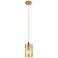 Downtown Crown Point 5"W Cord Brushed Brass Pendant w/ Mercury Shade