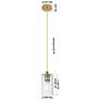 2_Downtown Crown Point 5"W Cord Brushed Brass Pendant w/ Mercury Shade more views