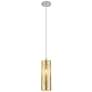 1_Downtown Crown Point 5"W Cord Satin Nickel Pendant w/ Mercury Shade