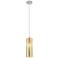 Downtown Crown Point 5"W Cord Satin Nickel Pendant w/ Mercury Shade
