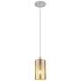 1_Downtown Crown Point 5"W Cord Satin Nickel Pendant w/ Mercury Shade
