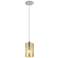 Downtown Crown Point 5"W Cord Satin Nickel Pendant w/ Mercury Shade
