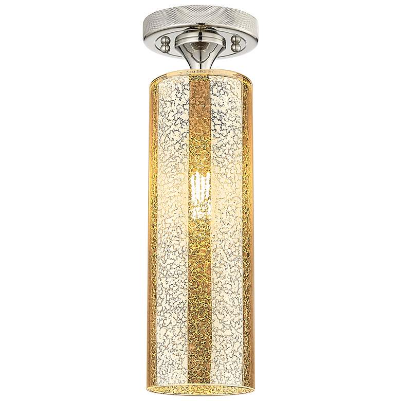 Image 1 Downtown Crown Point 5"W Polished Nickel Flush Mount w/ Mercury Shade