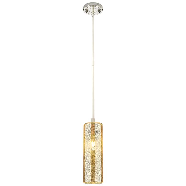 Image 1 Downtown Crown Point 5"W Polished Nickel Pendant w/ Mercury Shade