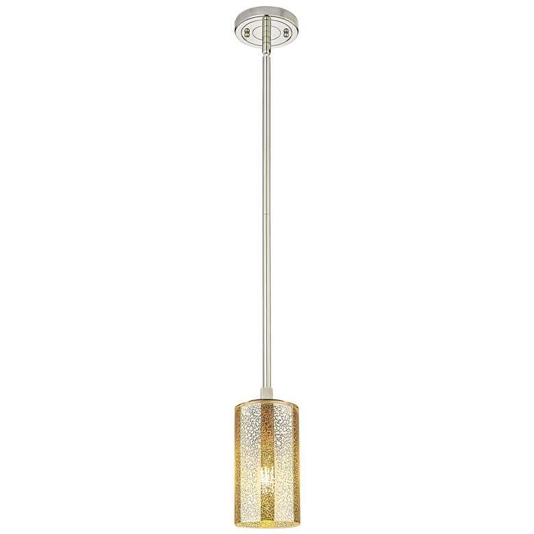 Image 1 Downtown Crown Point 5"W Polished Nickel Pendant w/ Mercury Shade