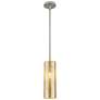 1_Downtown Crown Point 5"W Stem Satin Nickel Pendant w/ Mercury Shade