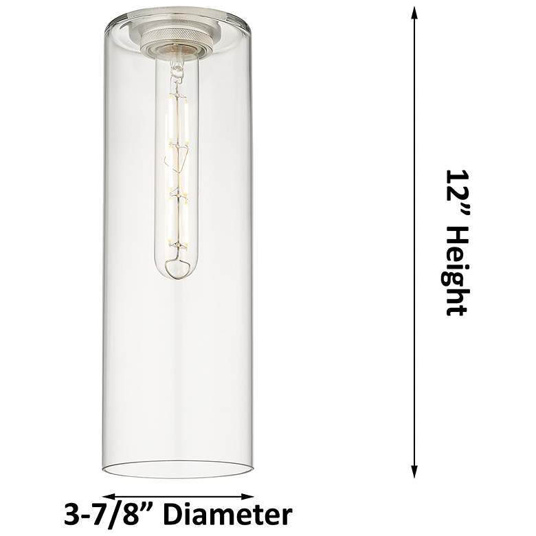 Image 2 Downtown Crown Point 5"W Stem Satin Nickel Pendant w/ Mercury Shade more views