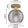 2_Downtown Crown Point 6"W Brass Athens Flush Mount w/ Smoke Swirl Shade more views