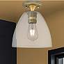 1_Downtown Crown Point 9"W Brass Bristol Flush Mount w/ Clear Shade