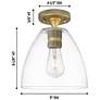 3_Downtown Crown Point 9"W Brass Bristol Flush Mount w/ Clear Shade more views