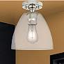 1_Downtown Crown Point 9"W Nickel Bristol Flush Mount w/ Clear Shade