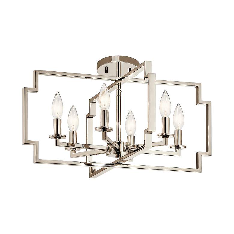 Downtown Deco 21 1/2&quot;W Polished Nickel 6-Light Chandelier more views