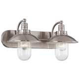 Downtown Edison 18 1/2&quot; Wide Brushed Nickel Bathroom Light