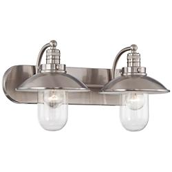 Downtown Edison 18 1/2&quot; Wide Brushed Nickel Bathroom Light