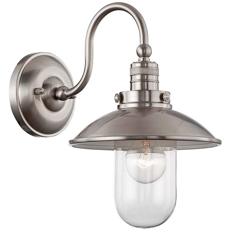 Image 1 Downtown Edison Collection 13 inch High Brushed Nickel Sconce