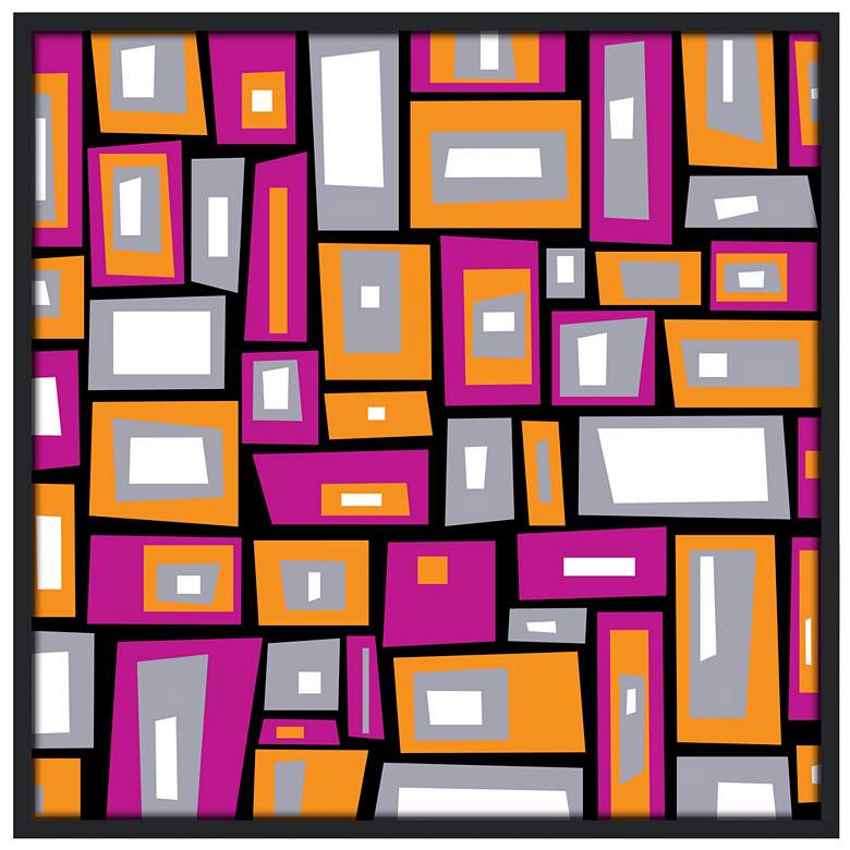 Image 1 Downtown Fields 37" Square Black Giclee Wall Art