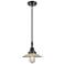 Downtown Halophane 9"W Cord Black Pendant w/ Clear Shade