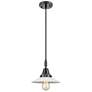 Downtown Halophane 9"W Cord Black Pendant w/ Matte White Shade