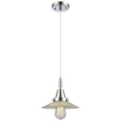 Downtown Halophane 9"W Cord Chrome Pendant w/ Clear Halophane Shade
