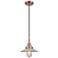 Downtown Halophane 9"W Cord Copper Pendant w/ Clear Shade
