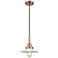 Downtown Halophane 9"W Cord Copper Pendant w/ Matte White Shade