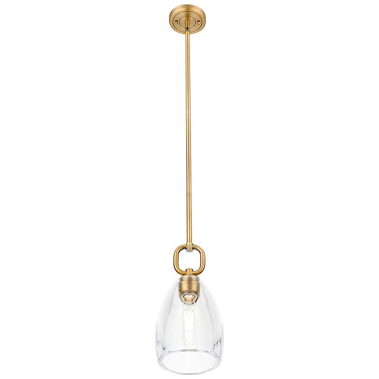 Image 2 Downtown Hudson 6"W Brushed Brass Mini Pendant w/ Clear Flute Shade more views