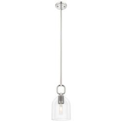Downtown Hudson 6"W Polished Nickel Mini Pendant w/ Clear Bell Shade